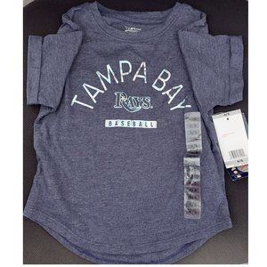 Tampa Bay Rays Girl's Youth T-Shirt Shiny Logo Genuine Merchandise
